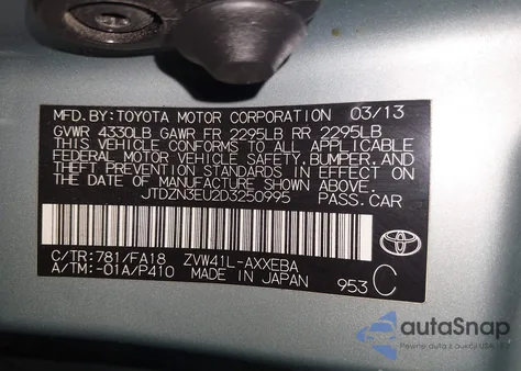 2013 Toyota Prius V Three from USA, damaged, VIN JTDZN3EU2D3250995